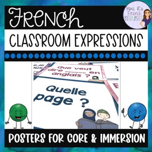 French education posters : French classroom expressions, French classroom decor, printable French resource for French class