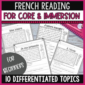 French reading comprehension activities, French texts for beginners, French reading passages, French reading practice worksheets