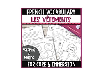 French Clothing Vocabulary Worksheets: Speaking & Writing Activities (PDF)