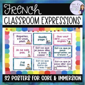 Poster didattici francesi: espressioni in classe in francese, decorazioni in classe in francese, risorse stampabili in francese per la classe di francese