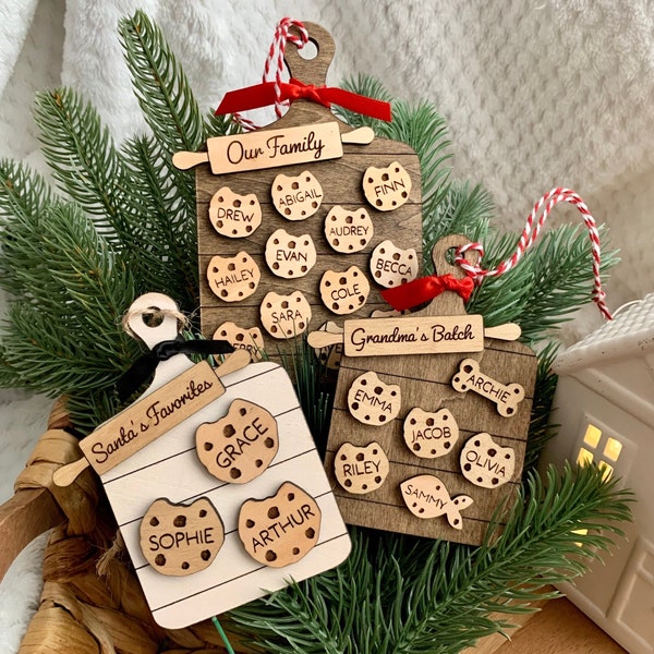 Custom Family Cookie Ornament, Gifts for Grandma Ornament, Family Name Ornament, Grandkids Ornament, Baking Ornament, Kitchen Ornament 2023