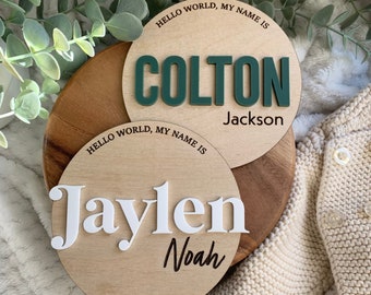 Baby Birth Announcement Sign | Newborn Name Sign | Baby Name Reveal | Newborn Photo Prop | Wooden Baby Name Sign | Hospital Photo Prop