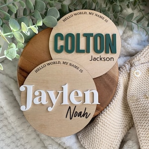 Faire-part de naissance | Prénom nouveau-né | Nom de bébé révélé | Accessoire photo nouveau-né | Prénom en bois pour bébé | Accessoire photo d'hôpital