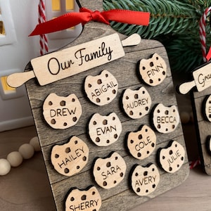 Personalized Cookies Wooden Sign - Up to 10 Cookies - Christmas Gift Idea for Family Members