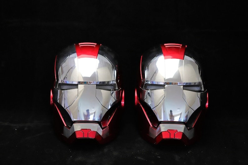 Casco de Iron-Man Electronic MarK 5 Casco Control de Voz/Sensing  Abrir/Cerrar Maleta Armadura Casco con Sonidos y Ojos LED Iluminar Llevable  Super