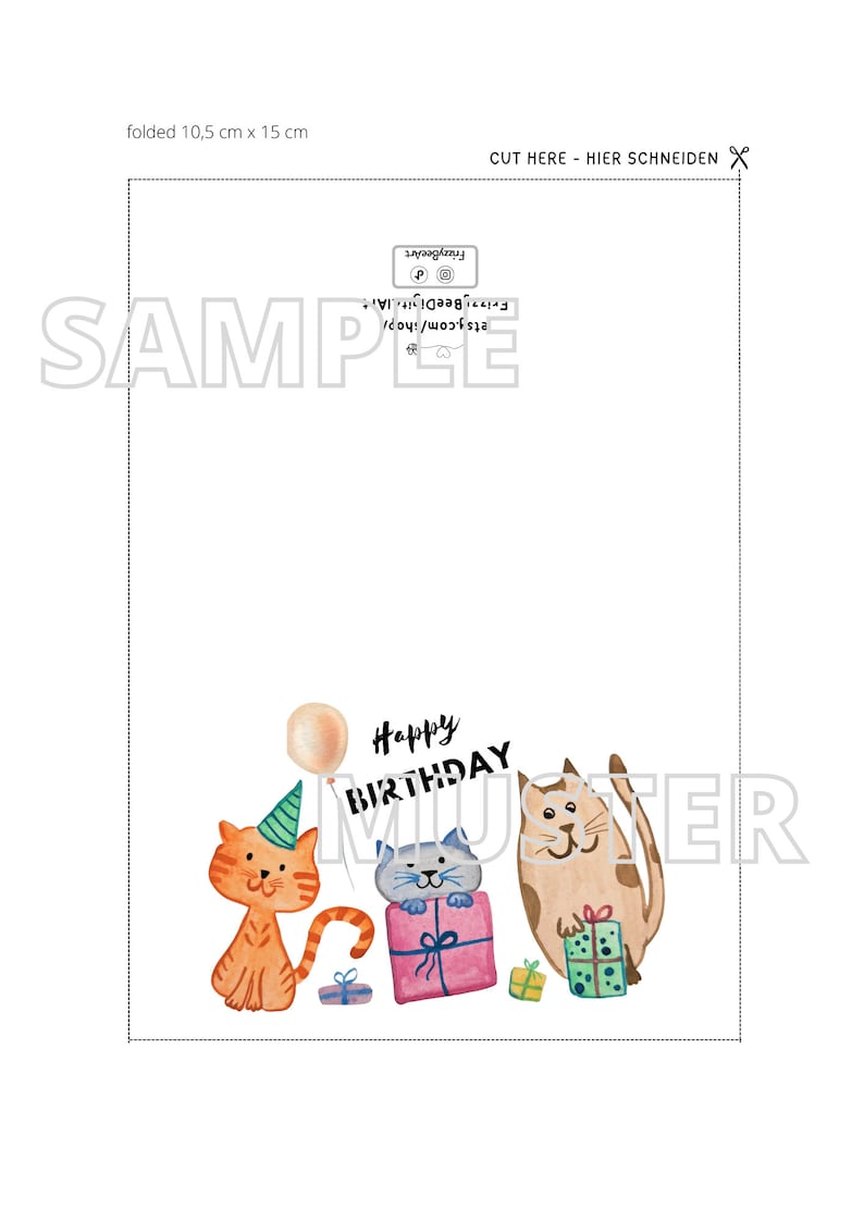 Printable Birthday Card Cats - Il 794xN.4491222071 Othk 