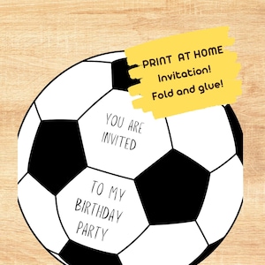 Printable Invite Kid&#39;s Party -  Invitation Football Party - Invitation Soccer party - Kids Party - Invite to print - Soccer theme party