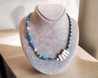 apatite lapis lazuli moonstone mixed gemstone necklace
