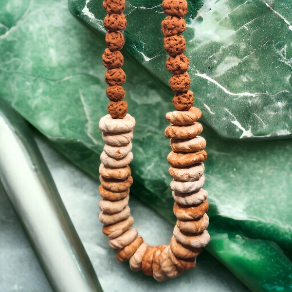 Collier chunky en céramique en terre cuite faite à la main brune