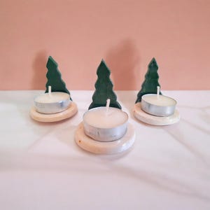 christmas tree handmade ceramic candle holder