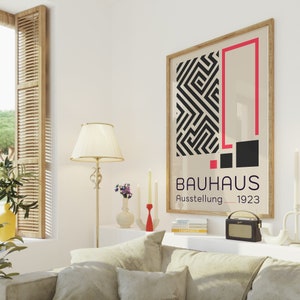 Bauhaus Poster, Geometric Wall Art, Printable Bauhaus Art, Museum Poster, Bauhaus Print, Exhibition Poster, Vintage Minimalist Art Print