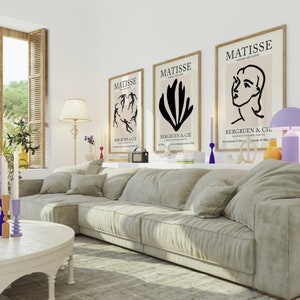 Henri Matisse Poster Set of 3, Matisse Printable Poster,  Ideal Home Decor, living room wall art, Matisse Paintings, Matisse Abstract Art