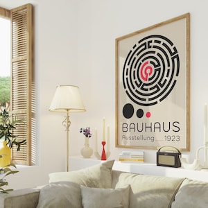 Printable Bauhaus Poster, Bauhaus Art Museum Poster, Geometric Wall Art, Bauhaus Print, Exhibition Poster,Minimalist Print, Digital Download