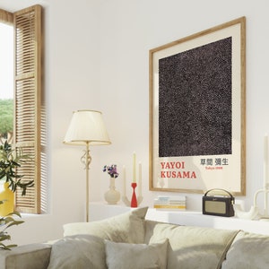 Yayoi Kusama Dots Print Poster, Lebendiges Punkt Kunstwerk, Galerie Wanddekoration, Zeitgenössische Kunst Stück, Vom Künstler inspiriertes Geschenk, Japanische Wandkunst
