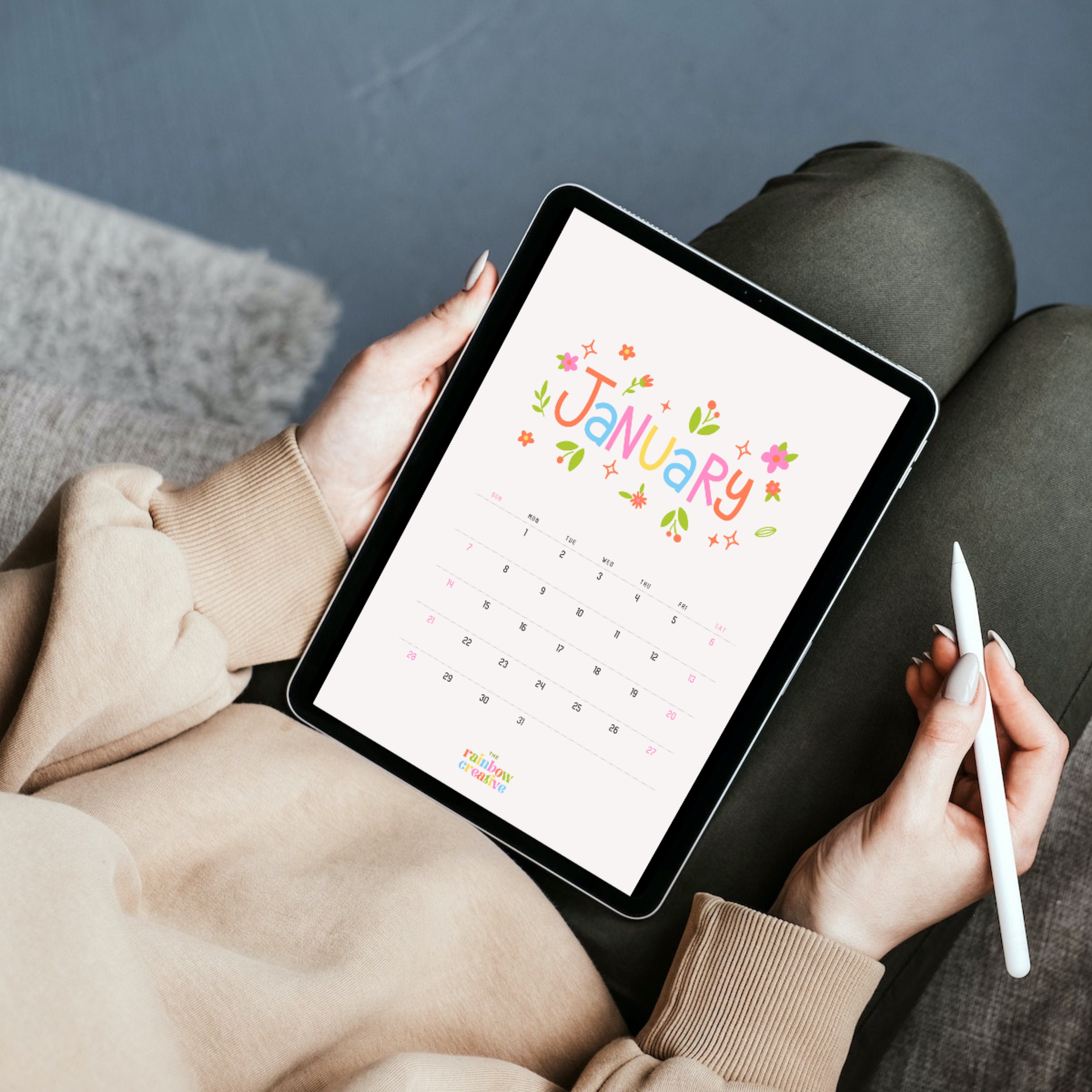 2024 Colourful Calendar // Printable Calendar 2024 Cute - Etsy