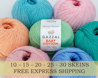 Wholesale Gazzal Baby Cotton, Cotton Amigurumi Yarn, Hypoallergenic Doll Yarn, Yarn for Knitting, Summer Yarn, Bulk Order Free Shipping Yarn