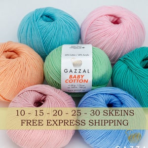 Großhandel Gazzal Baby Baumwolle, Baumwoll-Amigurumi-Garn, hypoallergenes Puppengarn, Garn zum Stricken, Sommergarn, Großbestellung, kostenloser Versand