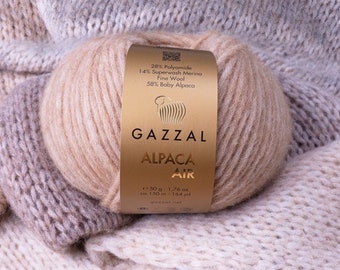 Filato Gazzal Alpaca Air: morbido misto lana merino di baby alpaca