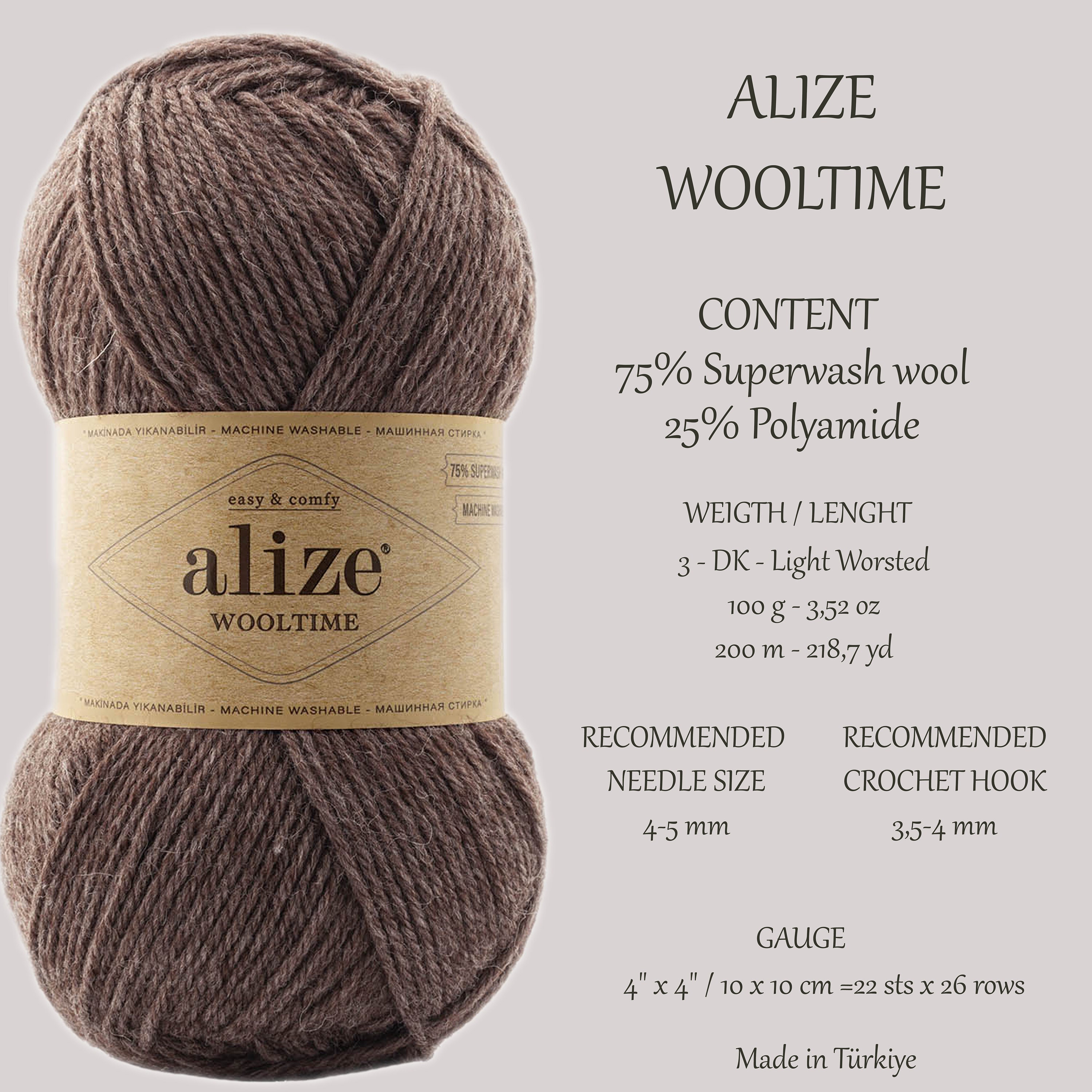 Alize Wool Time Superwash DK Yarn: Soft Winter Knitting Crochet Wool - Etsy
