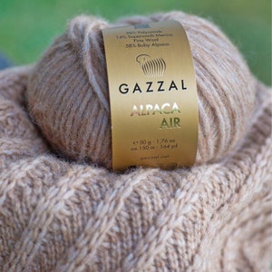 GAZZAL Alpaga Air, mélange de laine mérinos bébé alpaga doux, fil d'aran, fil peignée, fil de soufflage moyennement épais, fil artistique, fil pour pulls image 7