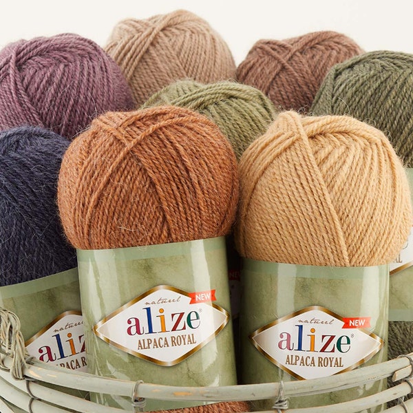 Alize Alpaca Royal New, Alpaca Yarn, DK Yarn, Worsted Yarn, Alpaca Wool for Knitting and Crochet, Winter Sweater Yarn, Soft Alpaca Wool Yarn