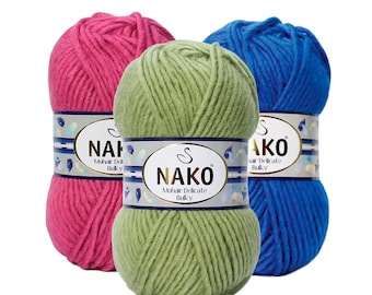 Destash Yarn: Nako Mohair Delicate Bulky , 100g Skein, Knitting Crochet