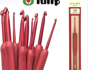Crochet ergonomique Etimo Red Tulip - Précision et confort pour vos projets