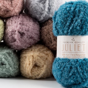 Nako Boucle Yarn, Bulky Knitting Wool, Chunky Boucle Wool, Curly Yarn, Fancy Yarn, Knitting Thread, Fashion Art Yarn, Loop Wool, Nako Juliet