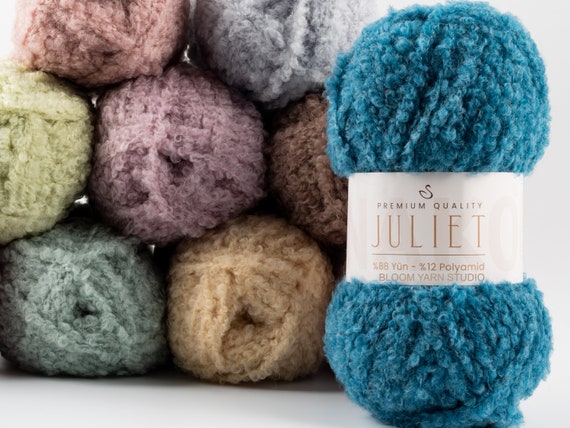【MODERNIF】Belo Wool Round Knit Nako Boucle Yarn, Bulky Knitting Wool, Chunky Boucle Wool