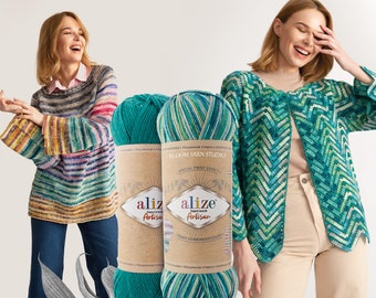 Filato di lana artigianale superwash Alize: filato per calzini auto-rigato