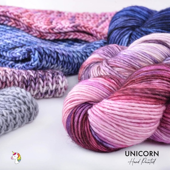 Gazzal Unicorn Hand-dyed Superwash Merino Wool Yarn: DK Light