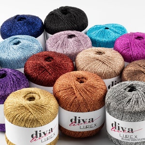 Metallic Lurex Yarn: Sparkly Gold Silver Thread, Super Fine
