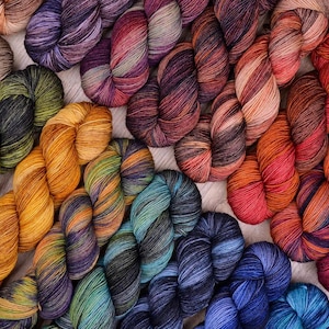 GAZZAL Happy Feet, Hand Dyed Sock Yarn, Merino Wool, Hand Dyed Gradient Self Striping Yarn, Fingering Sock Yarn, Merino Wool for Knitting