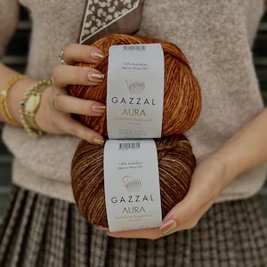 Gazzal Aura Yarn: Hand-Painted Australian Merino Wool, 100g DK Light Worsted bild 6