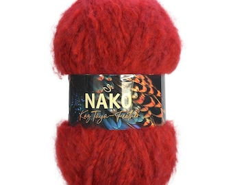 Filato Nako Feather, filato morbido e soffice effetto ciglia, pelliccia sintetica leggera e pelosa per lavori a maglia e uncinetto.