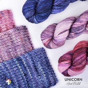 Gazzal Einhorn, superwash Merinowolle, handgefärbte Merinowolle, extra weiche Merinowolle für Pullis, Garn zum Stricken und Häkeln