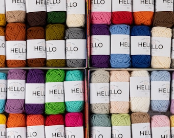 Jeu de laines pour punch Needle, Hello Cotton laine, fil coton amigurumi, jeu de laine coton, jeu de laine pour amigurumi, lot de 12/40 pièces