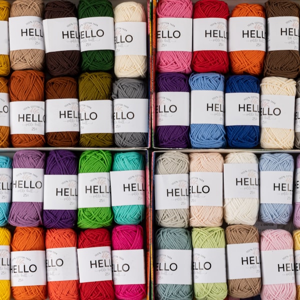 Garenset voor Punch Needle, Hello Cotton Yarn Pack, Cotton Amigurumi Thread, Cotton Yarn Set, Garenset voor Amigurumi, Garenpakket 12/40 stuks