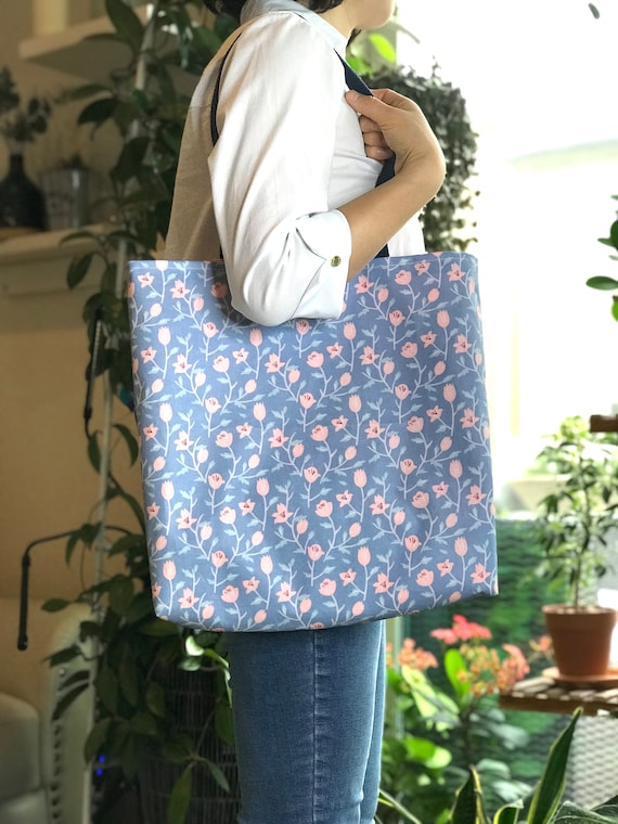 Handmade Waterproof Tote Bag: Floral Laminated Fabric Beach 