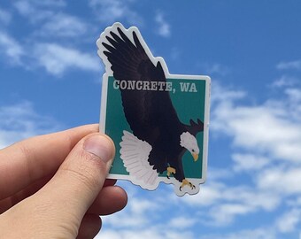 Local Sticker | Bald Eagle | Concrete, WA | Waterproof Vinyl Decal