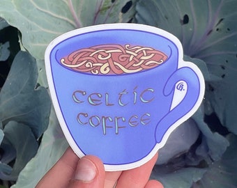 Celtic Coffee Sticker - Waterproof Vinyl Stickers