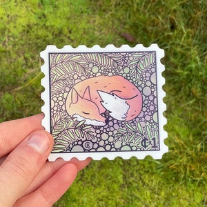 Fox Stamp Sticker - Waterproof Vinyl Stickers