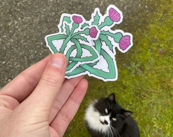 Scottish Thistle Sticker - Waterproof Vinyl Stickers