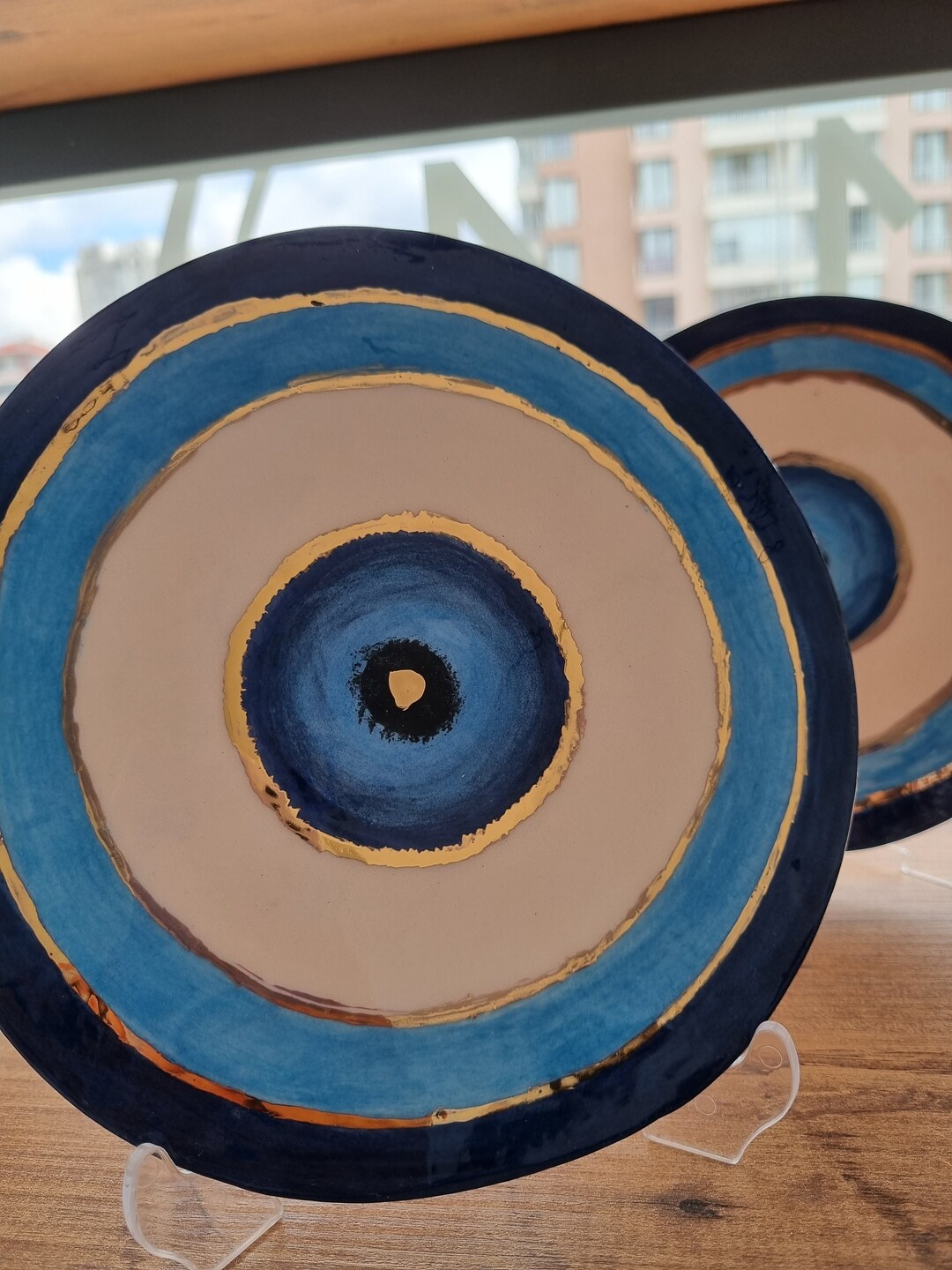 Handmade Ceramic Evil Eye Table Top Decor Evil Eye Bead Good Etsy
