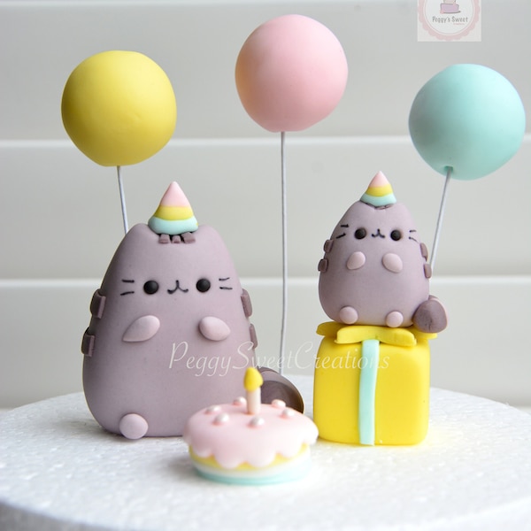 Pusheen inspired - Fondant - Cake Topper