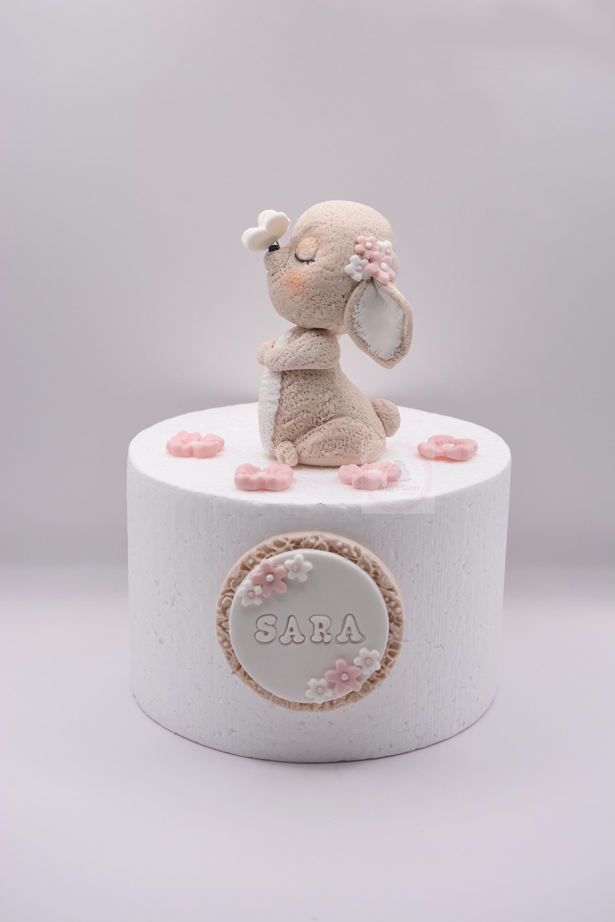 Handmade Fondant Bunny Cake Toppers: Birthday, Baby Shower Decorations ...