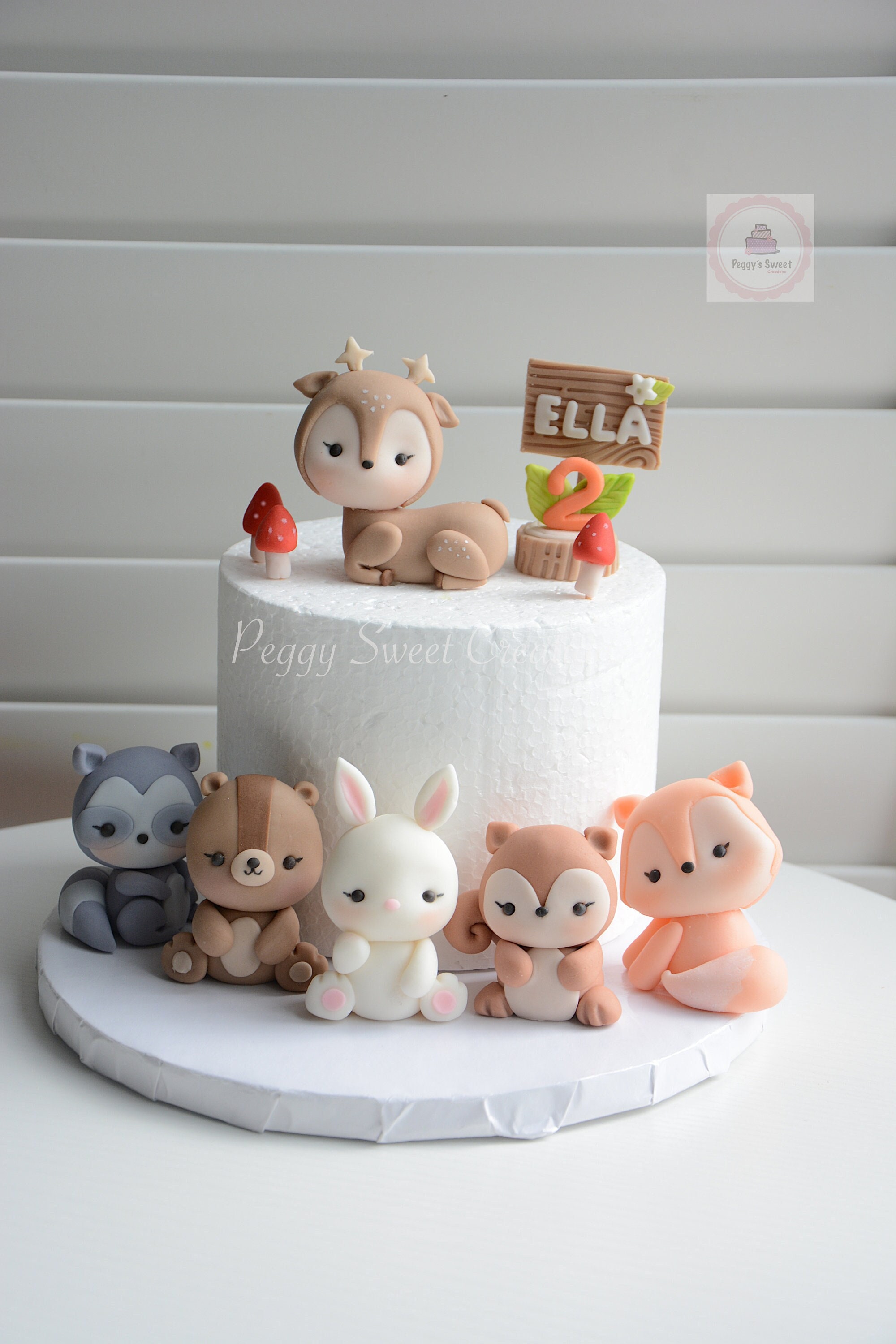 Cake Woodland Animal Themed Baby Shower Shower Cake Topper Girl