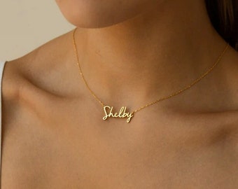 Gepersonaliseerde naamsieraden ketting, aangepaste sterlingzilveren naamketting, gouden naamsieraden, moedersieraden, verjaardagscadeau, kerstcadeau