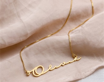 Gepersonaliseerde naamsieraden ketting, aangepaste sterlingzilveren naamketting, gouden naamsieraden, moedersieraden, verjaardagscadeau, kerstcadeau
