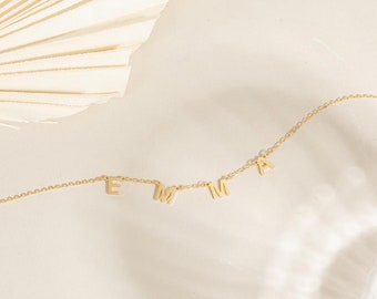Gepersonaliseerde naamsieraden ketting, aangepaste zilveren naamketting, gouden naamsieraden, moedersieraden, verjaardagscadeau, kerstcadeau